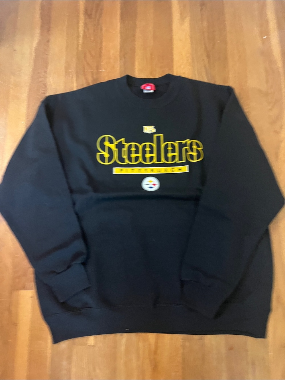 NFL Black Crewneck Sweatshirt with Yellow Steelers Logo